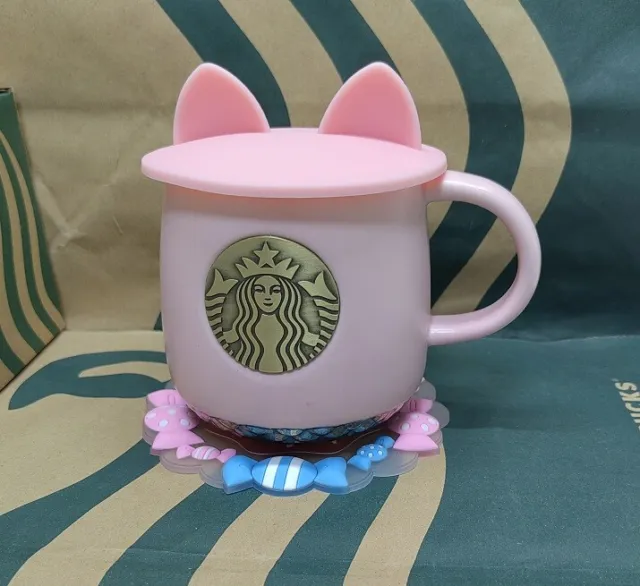 Starbucks Pink Classic Goddess Bronze Medal Mug / No Candy Coaster