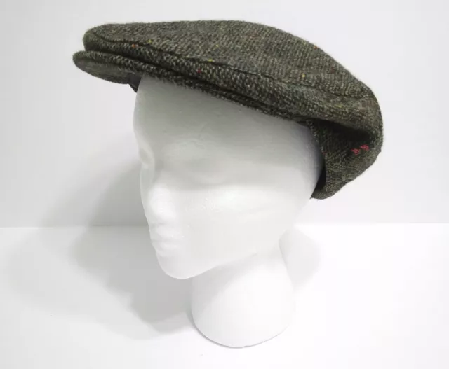 Hats of Ireland Castlebar Donegal Tweed Newsboy Cap 100% Wool Vintage Cabbie