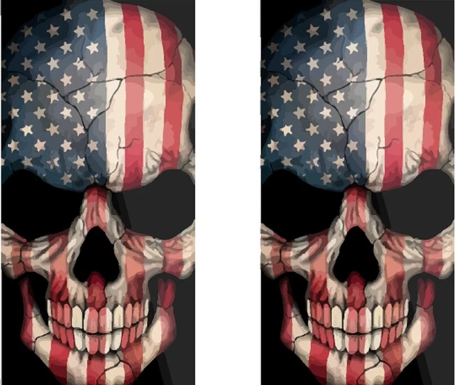 American Flag Skull cornhole board vinyl wraps