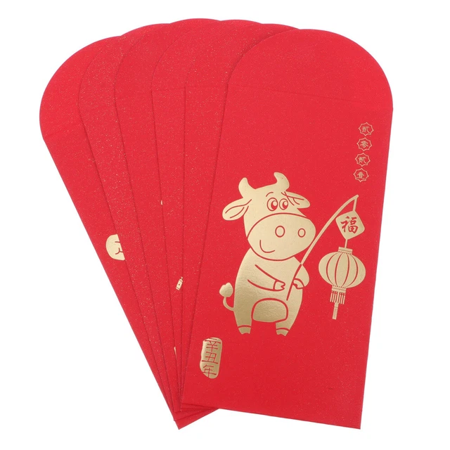 36 piezas Cartera Sobre Rojo Chino Hongbao Año El Buey Sobre Rojo Chino