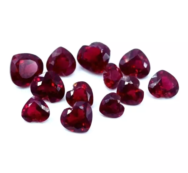 Mozambique Natural Certified 100 Ct Red Ruby Heart Cut Lot Loose Gemstone