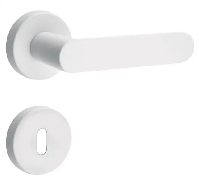 Aluminium poignée de porte Blanc Rundrosette Shape intérieur