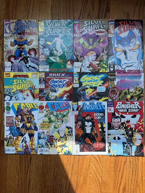 marvel comic book lot 12 ~ The Silver Surfer, Cable, Punisher, and more