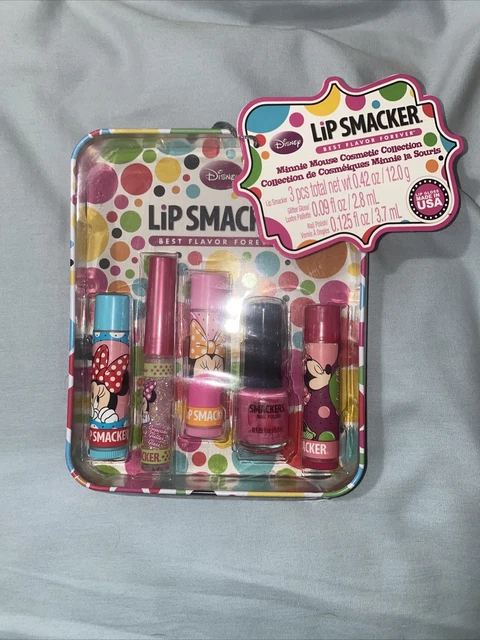 Nib Disney Minnie Mouse Set-Lip Smackers 5 Piece Gift Set-New In Boxed Tin!