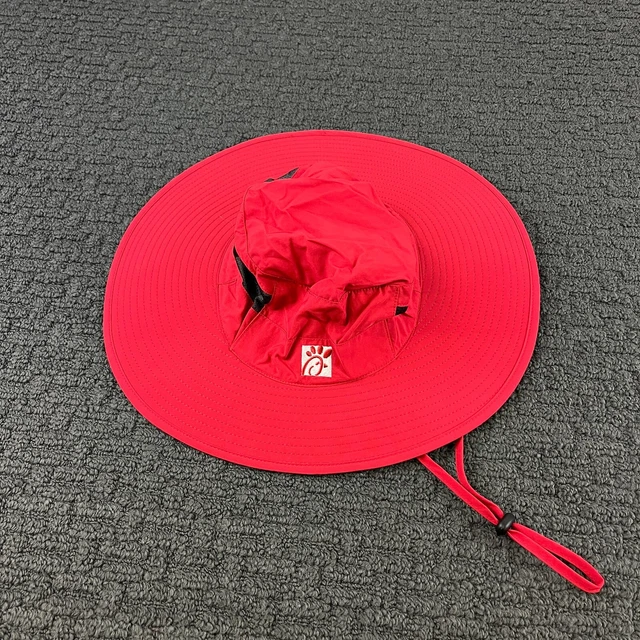 CHICK FIL A Bucket Hat Cap Mens Red Sun Employee One Size Floppy