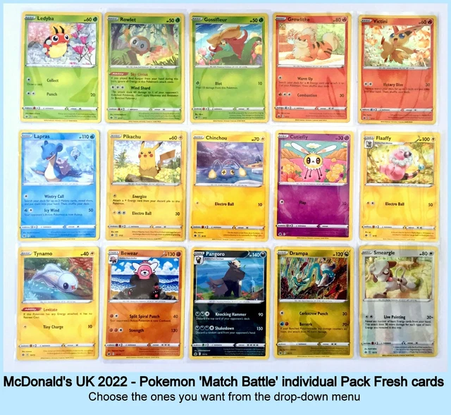 MCDONALDS 2022 BATTLE Match Pokemon Single Promo Cards (Select your