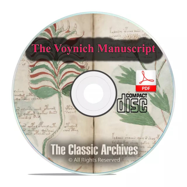 The Voynich Manuscript, Mysterious Unsolved Code Cryptography Book PDF CD F12