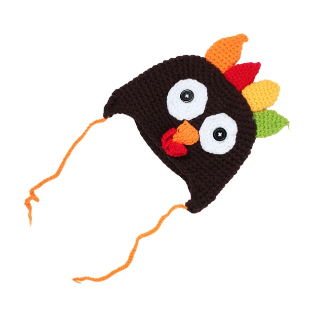 1 pz cappello a mano peluche con cappuccio bambino cartone animato tacchino design cotone bambino cappello autunnale