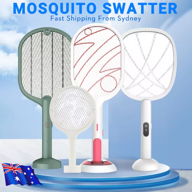 5 In 1 Electric USB Rechargable Racket Fly Swatter Mosquito Insect Killer Zapper