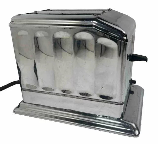 Vintage Toastmaster Electric Toaster 1B3 Chrome Art Deco USA 1930s Works