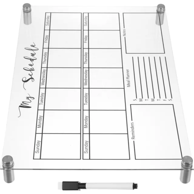Mini Whiteboard Weekly Planner for Office Desktop Clear Acrylic Dry Erase