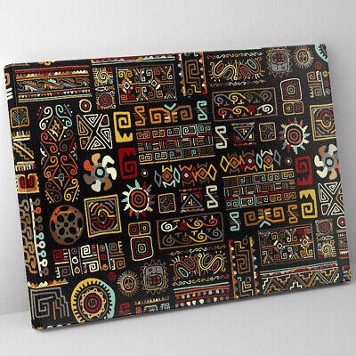 Abstract African Ornament Canvas Print Single Multi Panelled Wall Art Decor