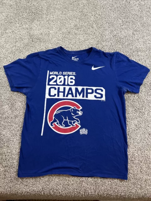 Nike MLB Baseball Chicago Cubs 2016 World Series Champs T-Shirt US Men's MED
