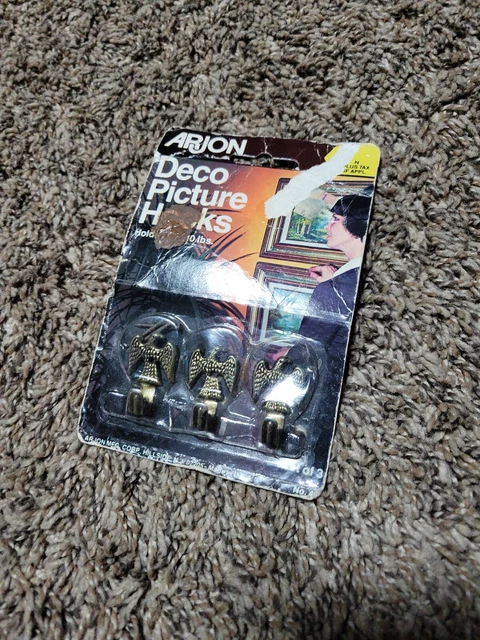 Vintage Arjon Deco Picture Hooks, Set Of 3 Eagle Hooks (1970's) Unopened Package 2