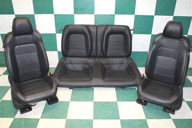 15-17 Mustang Coupe Black Leather Dual Power Heated Cooled Bucket Interior Seats 15-17 Mustang Coupe Black Leather Dual Power Heated Cooled Bucket Interior Seats