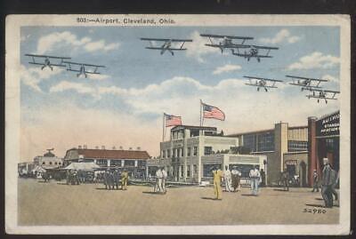 Postcard CLEVELAND Ohio/OH  Early 1900's Bi-Plane Era Airport 1910's