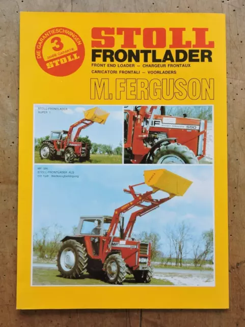 orig. Prospekt Stoll Frontlader zum Massey Ferguson Schlepper 1977