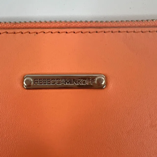 Rebecca Minkoff Clutch Bag Womens Orange Stud Leather New 3