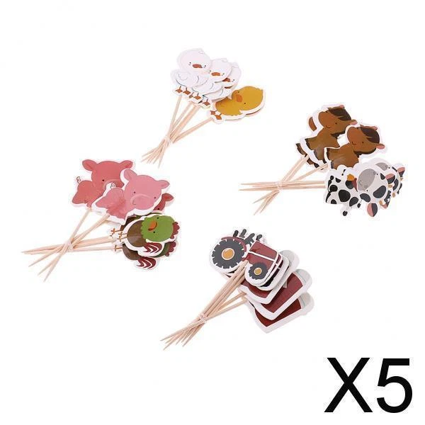 Nouveau Décor De Gâteau D'animaux De Ferme Poulet Canard Cheval Cochon Ferme Bucolique Thème Joyeux Anniversaire Gâteau Top Kids Party Decoration Supplies