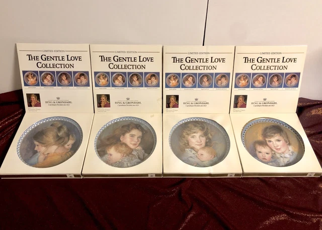 Bing & Grondahl "The Gentle Love" Limited 4-Plate Collection By A. Heesen Cooper