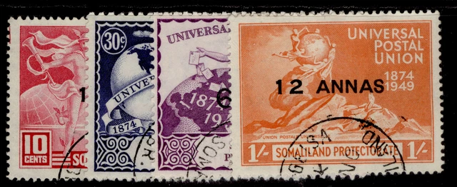 SOMALILAND PROTECTORATE GVI SG121-124, anniversary of UPU set FINE USED. Cat £11