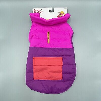 NWT Boots & Barkley Dog and Cat Lined Puffer Vest Purple Pink Color Block Small
