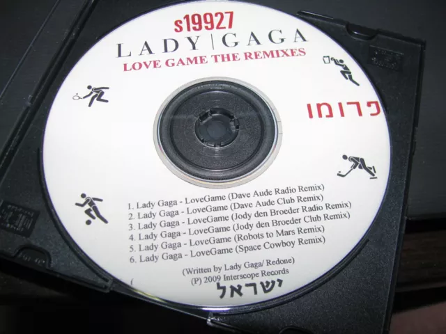 Lady Gaga=Love Games The Remixes=Mega Raro Hebreo Israelí Promocion Press Cd-6 Pista 3