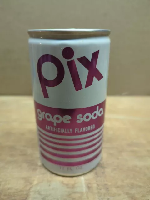 Vintage Pix Publix Store Brand Grape Soda Aluminum Pop Top Can, Empty