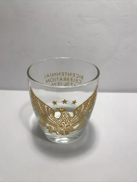 Vintage United States EAGLE Bicentennial Celebration Whiskey Tumbler Glass 8 Oz