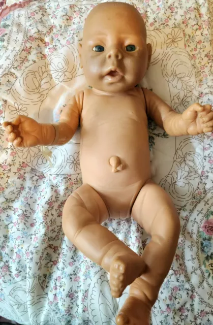 Scioto 646 Newborn Porcelain Life Like Baby Doll 18 Boy Jeff With Clothes.