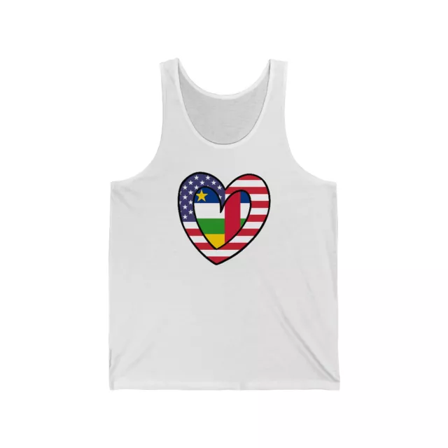 Central African Republic American Heart Valentines Wedding Gift Flag Tank Top