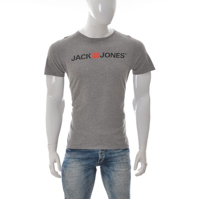 M Grigio Jack & Jones Uomo jcofloat-Belkin Maglietta a maniche corte tempo libero T-shirt 