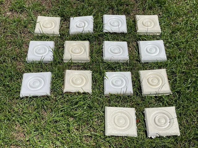Antique 1880's ROSETTE TRIM Plinth Block VICTORIAN DOOR Molding Lot Of 14