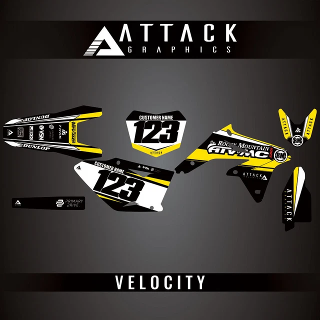 Attack Graphics Custom Velocity Complete Bike Graphic Kit For Suzuki RMZ450 2012