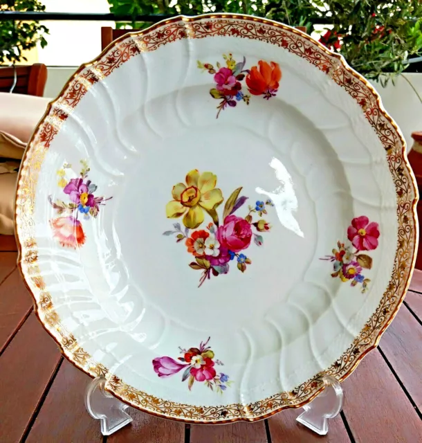 Antique 20th C KPM Royal Berlin Hand Painted Porcelain Collectible Plate Floral