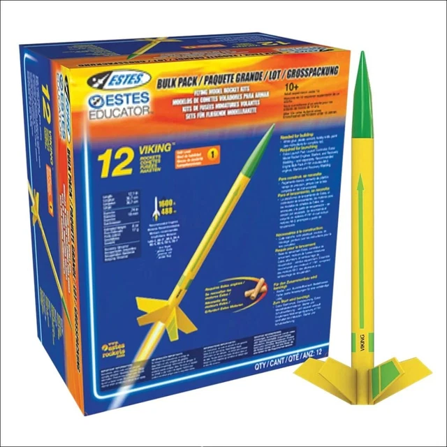 ESTES ROCKETS EDUCATORVIKING Model Rocket Kit, Bulk Pack of 12, Skill