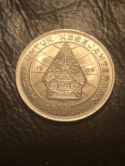 1978 Indonesia 100 Rupiah Coin BU UNC   World Coin Copper Nickel     #K1521