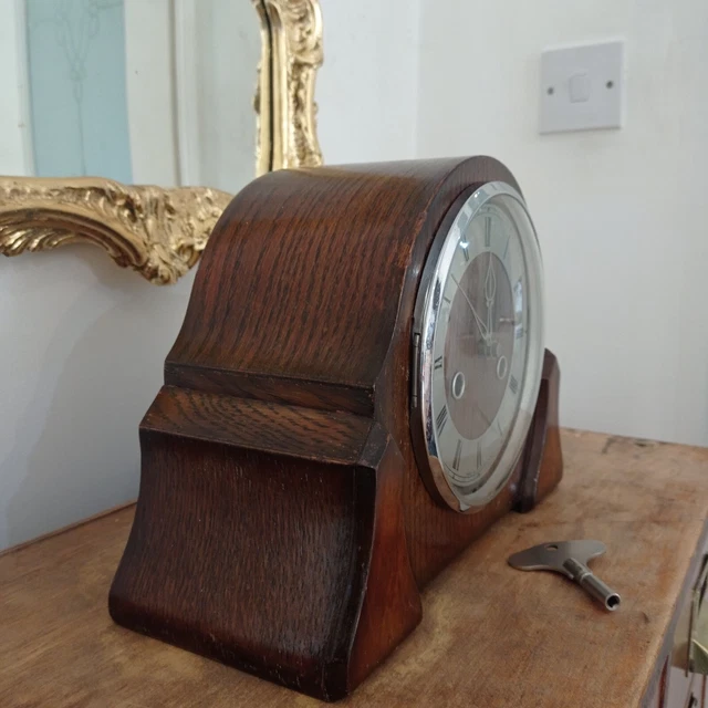 WOODEN SMITHS ENFIELD mantle clock c.1950 in working order £30.00