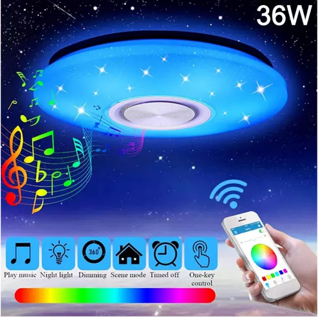 Lampada da soffitto LED RGB dimmerabile con Bluetooth musica altoparlante app telecomando
