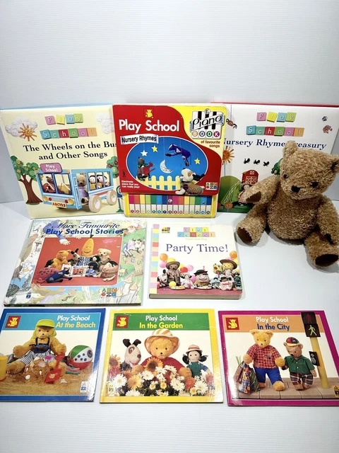 Vintage Play School ABC Kids X8 Book Bundle Nursery Rhymes, Bedtime + Little Ted