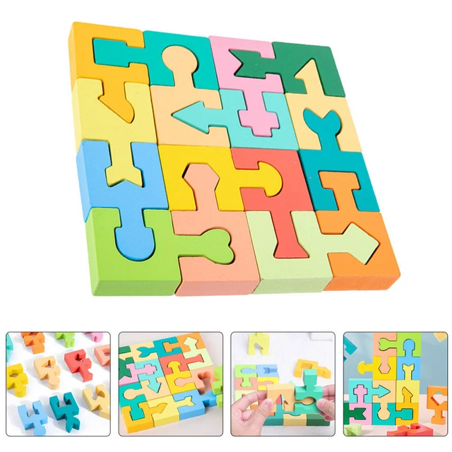 1 Juego de Rompecabezas Juego Geometría Forma Rompecabezas Niños Rompecabezas Madera Rompecabezas Patrones