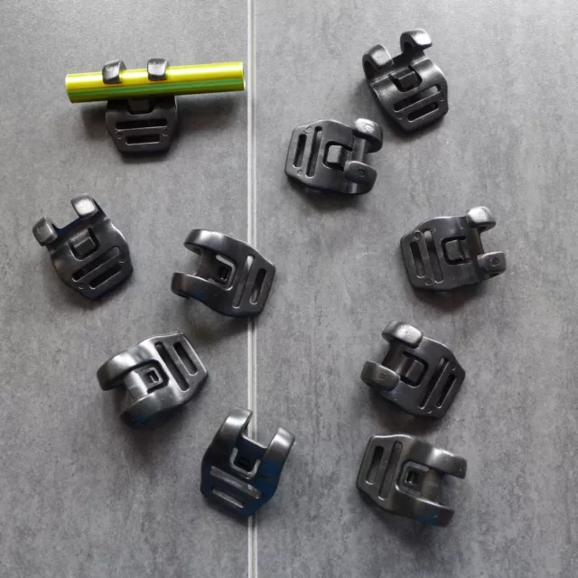Hochwertige Doppelkralle Zeltstangenclips - bis zu 8,5 mm Stangen - Campingzelt - 10er-Pack