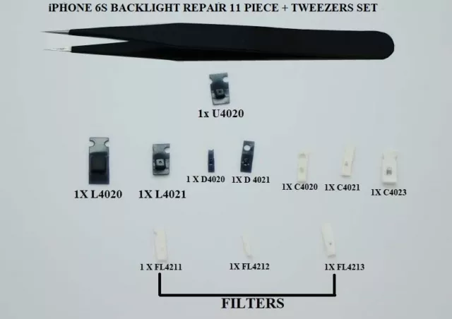 Réparation Rétro-éclairage Backlight, Filtre, Diode, Pince pour Fine iPhone 6S