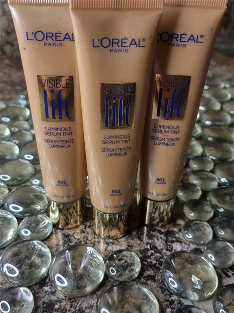 Lot Of 3 L'oreal Paris Visible Lift Luminous Serum Tint # 803 GOLD