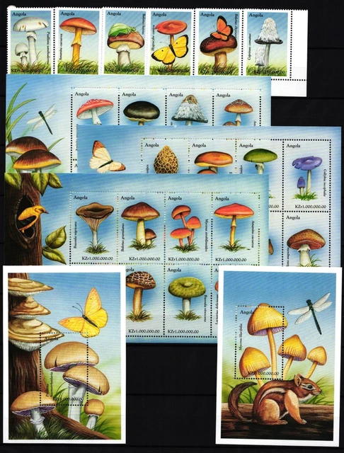 Angola 1392-1397, Klb. 1398-1421 und Block 64 und 65 postfrisch Pilze #JA175