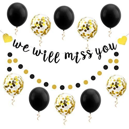 We Will Miss You Banner Balloon Going Away Party Decorations, Farewell Party