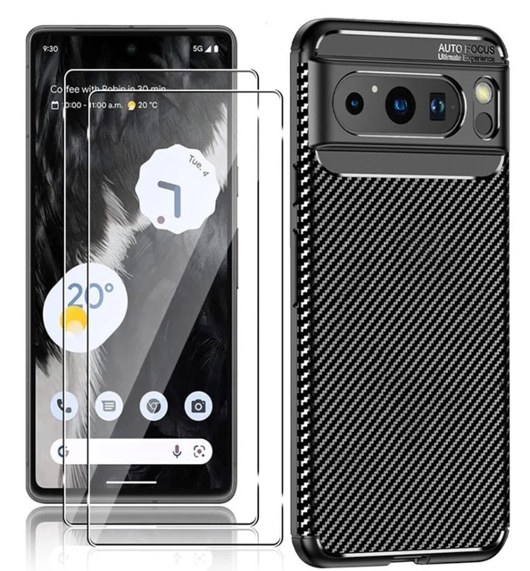 Custodia per Google Pixel 7 Pro a doppio strato con copertura scorrevole della fotocamera e supporto ad anello blu