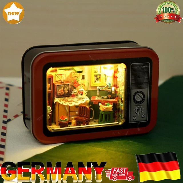 DIY BOX THEATER Wooden Doll House Kit Dust Proof Mini Furniture Casa