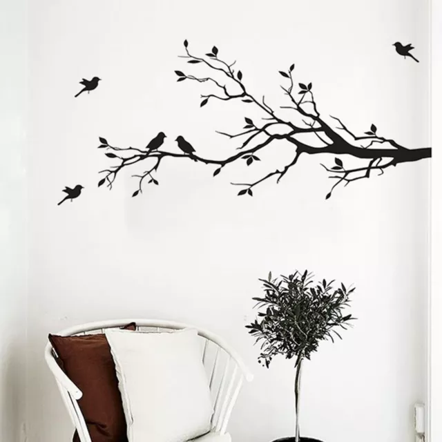 Removable Vinyl Wall Sticker Decal Mural DIY Room Home Decor Tree Black Bird