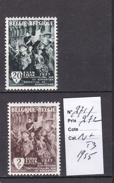 Belgique 1955 N°971/972-N*Tb-Voir Scan-B526